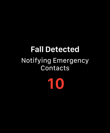 Notification de détection d’une chute prévenant les contacts d’urgence