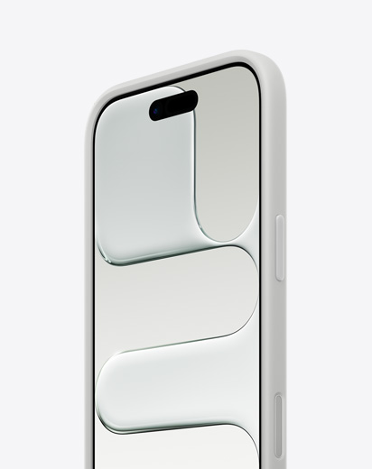 iPhone Air, μπροστινή εξωτερική όψη, πλαϊνή εξωτερική όψη, λεπτό προφίλ, με Προστατευτικό περίβλημα σε ανοιχτό γκρι