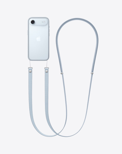 iPhone Air, πίσω εξωτερική όψη, Προστατευτικό περίβλημα σε ανοιχτό γκρι με Λουράκι Λαιμού Crossbody